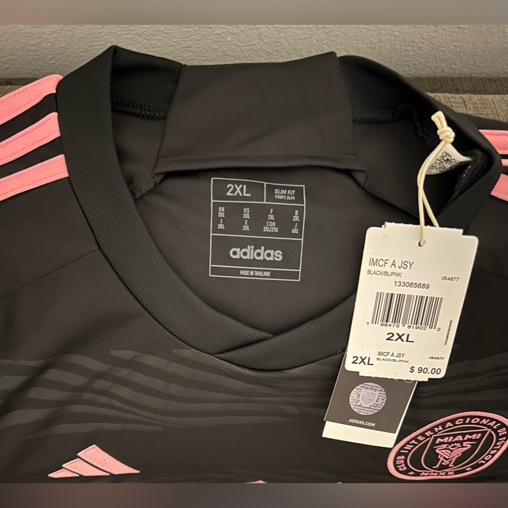 Adidas Authentic Inter Miami 2024 Blank Black Soccer MLS Jersey Men’s Sz: XXL - Picture 2 of 5